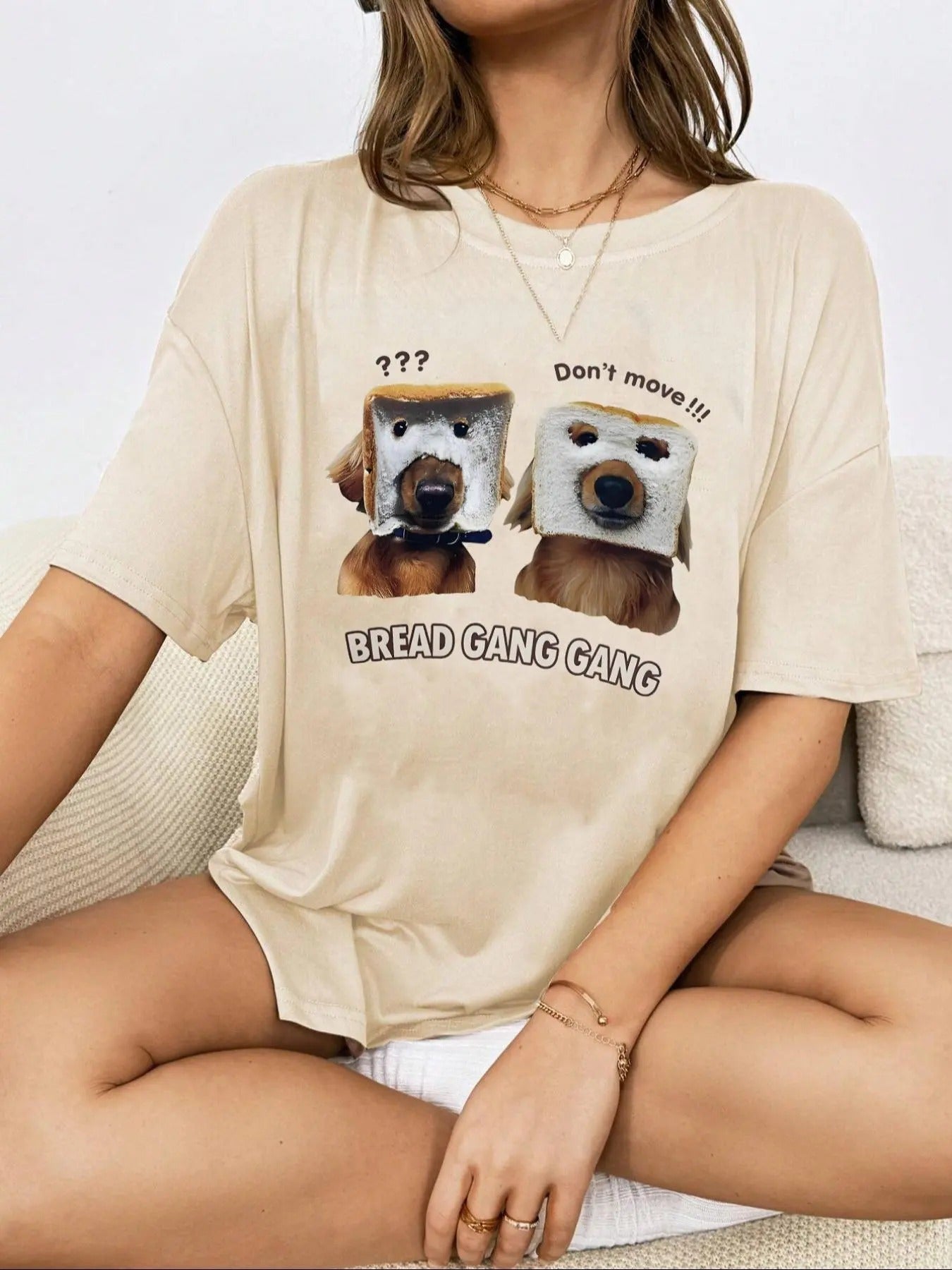 Women's Cartoon & Letter Print Round Neck Tee, Casual Loose Short Sleeve T-shirt for Summer, Women's Top for Daily Wear...