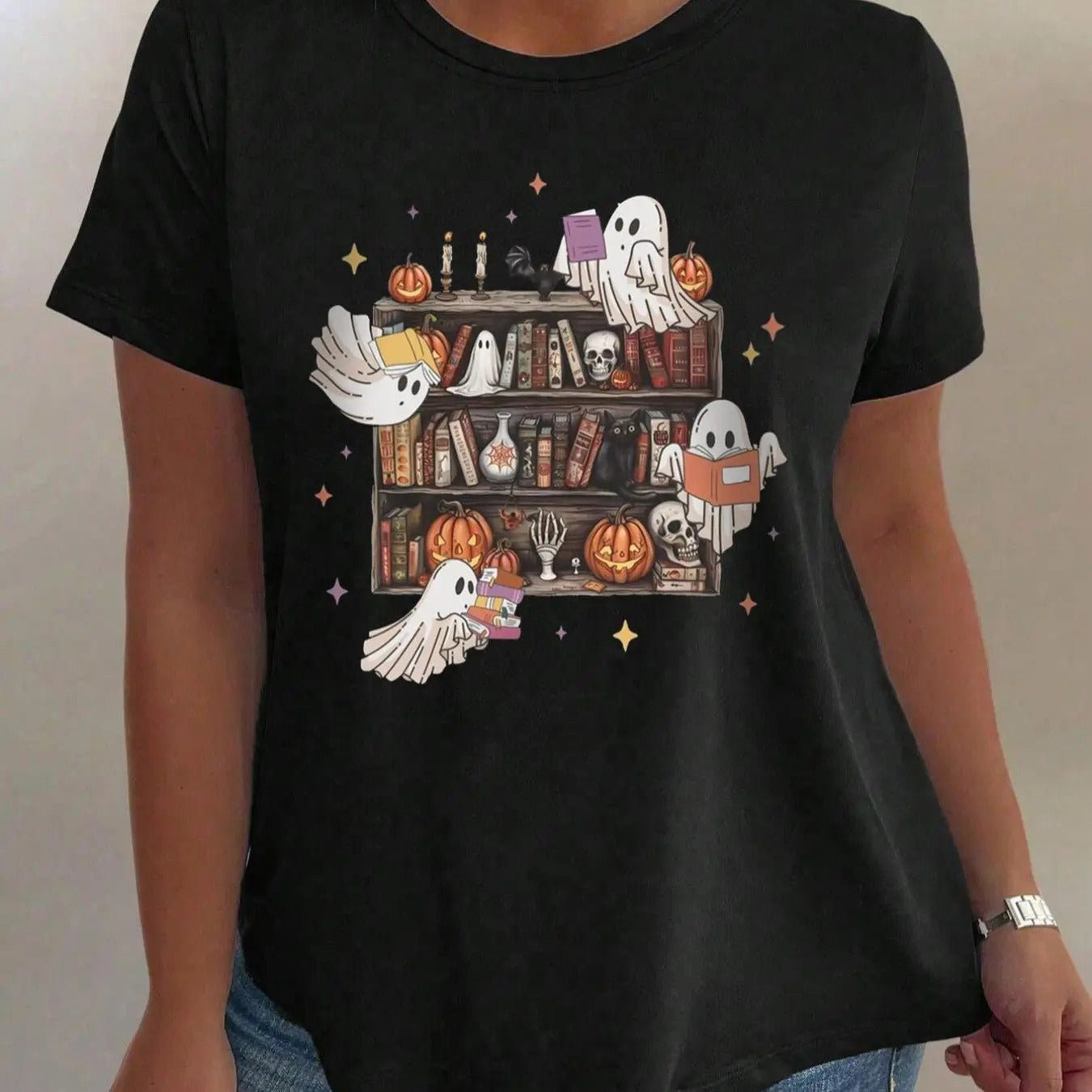 Cartoon Print Round Neck Casual Half Sleeve Crew Neck Daily Vacation Outdoor Clothes All Seasons T-Shirts, Hoodie, Sweatshirt