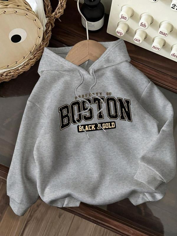 Women's Cartoon Butterfly & Letter Print Hoodie, Fashion Casual Hooded Sweatshirt for Daily Holiday Outdoor Wear, Women...