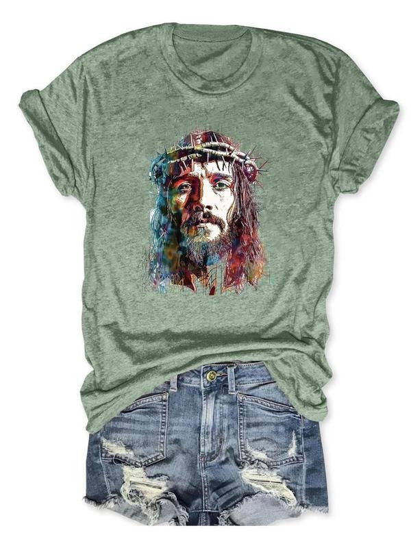 Women's Cartoon Figure Print Round Neck Graphic Tee, Vintage Trendy Casual Short Sleeve T-shirt For Daily Wear, Ladies...