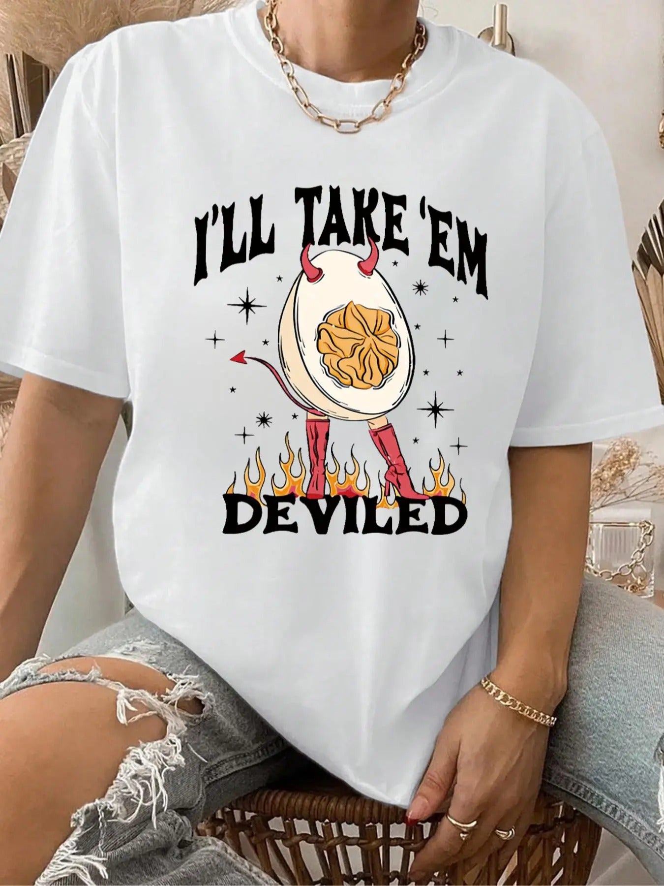 Women's Cartoon Graphic Print Round Neck Tee, Trendy Casual Half Sleeve T-shirt for Daily Wear, Ladies Summer Outfit...