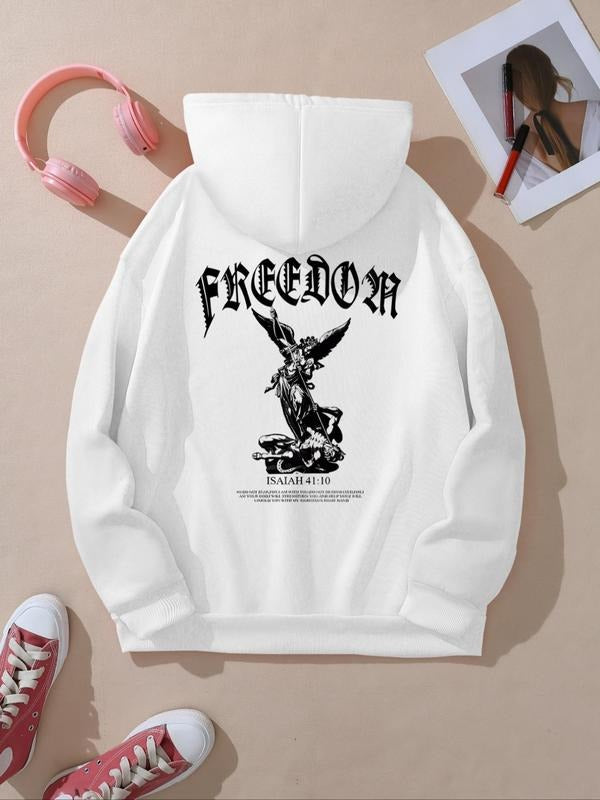 Women's Cartoon Print Hoodie, Fashion Casual Hooded Sweatshirt for Daily Holiday Outdoor Wear, Women Clothing for Fall &...