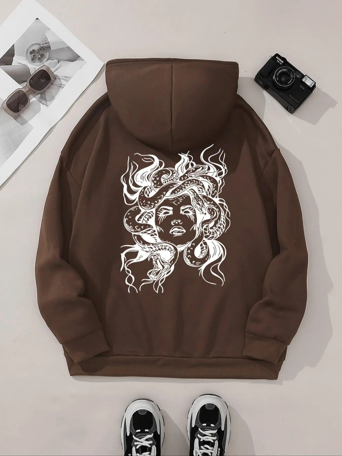 Women's Cartoon Print Hoodie, Fashion Casual Hooded Sweatshirt for Daily Holiday Outdoor Wear, Women Clothing for Fall &...