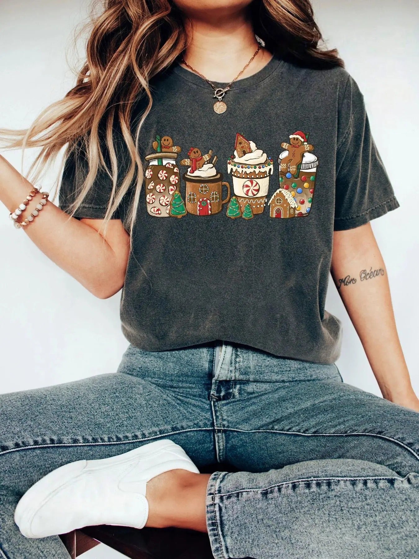 Women's Cartoon Print Round Neck Tee, Fashion Casual Drop Shoulder Short Sleeve T-shirt for Daily Wear, Ladies Clothes...