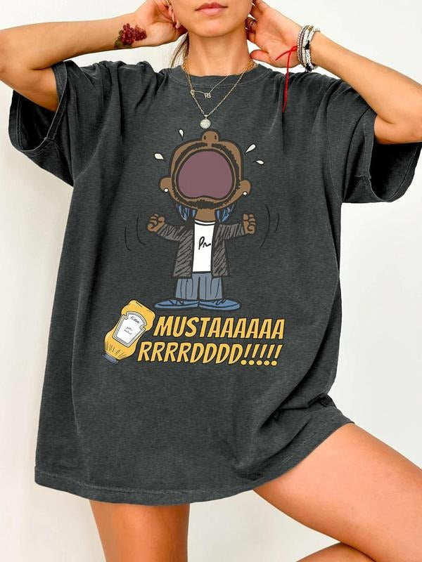 Women's Cartoon Round Neck Graphic Tee, Fashion Casual Crew Neck T-shirt for Daily Holiday Vacation Outdoor Wear, Ladies...