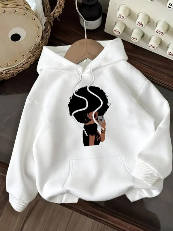 Women's Casual Fashion Cartoon Figure Print Hoodie, Fall & Winter Fitted Sporty Sweatshirt, Moderate Fabric, Comfortable...