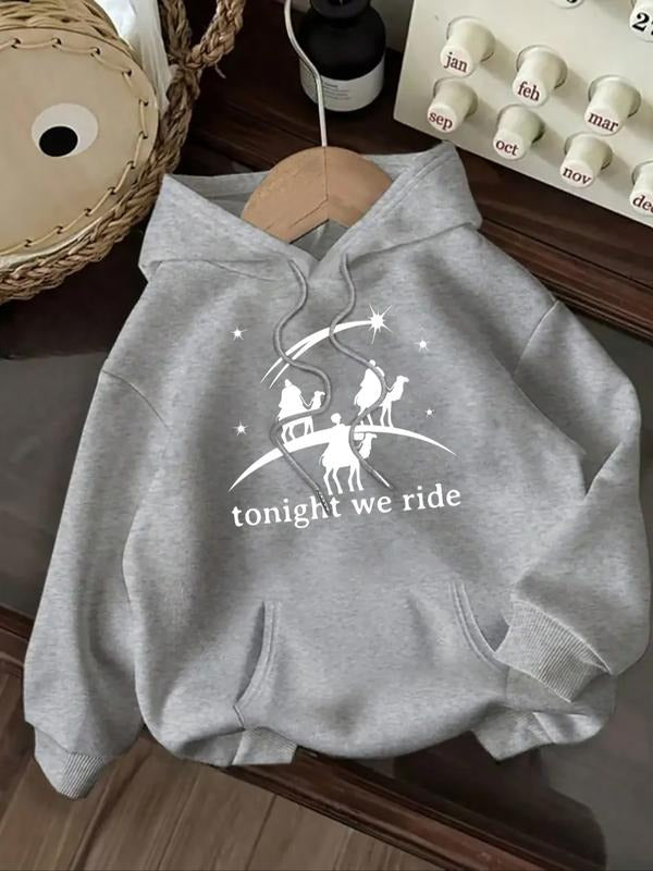 Women's Casual Fashion Loose Cartoon Cycling Letter Print Hoodie, Fall & Winter Fitted Sporty Sweatshirt, Comfortable...
