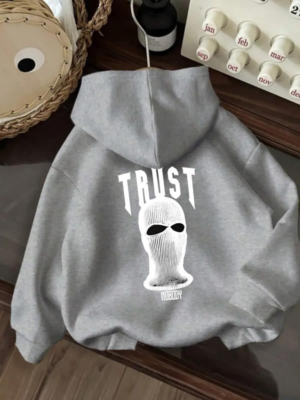 Women's Casual Fashion Loose Cartoon Figure Print Hoodie, Fall & Winter Fitted Letter Pattern Sweatshirt, Moderate Fabric...