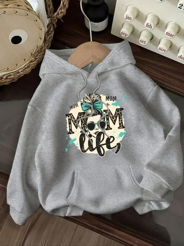 Women's Casual Fashion Loose Cartoon Figure Print Hoodie, Fall & Winter Fitted Letter Pattern Sweatshirt, Moderate Fabric...