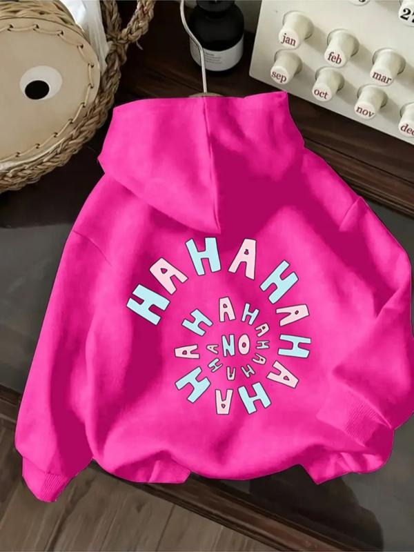 Women's Casual Fashion Loose Cartoon Letter Print Hoodie, Fitted Sporty Sweatshirt for Fall & Winter, Comfortable Daily...