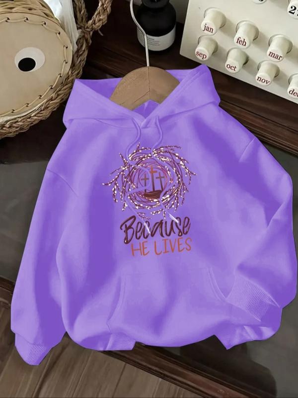 Women's Casual Fashion Loose Cartoon Letter Print Hoodie, Fitted Sporty Sweatshirt for Fall & Winter, Comfortable Daily...