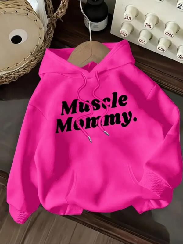 Women's Casual Fashion Loose Cartoon Letter Print Hoodie, Fitted Sporty Sweatshirt for Fall & Winter, Comfortable Daily...