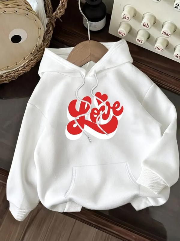 Women's Casual Fashion Loose Cartoon Valentine's Day Letter Print Hoodie, Fitted Sporty Funny Relatable Sweatshirt for...