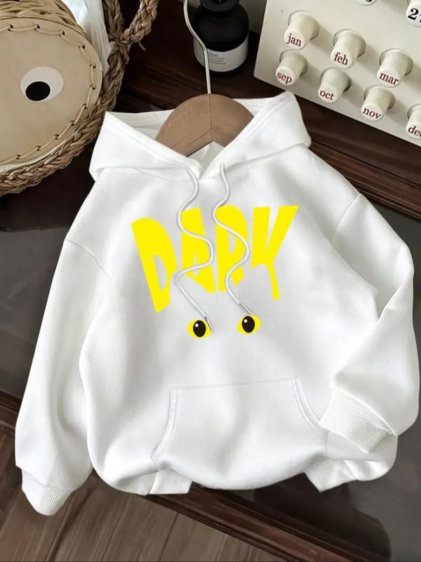 Women's Casual Fashion Loose Fit Cartoon Cat Print Hoodie, Fall & Winter Fitted Letter Pattern Sporty Sweatshirt T-Shirts