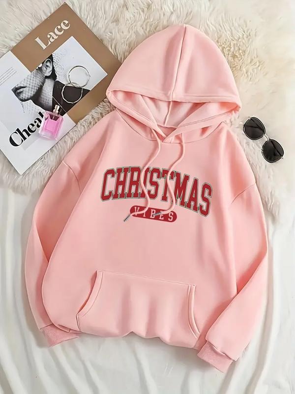 Women's Casual Fashion Loose Fit Christmas Cartoon Print Hoodie, Vintage Style Sporty Sweatshirt for Fall & Winter T-Shirts