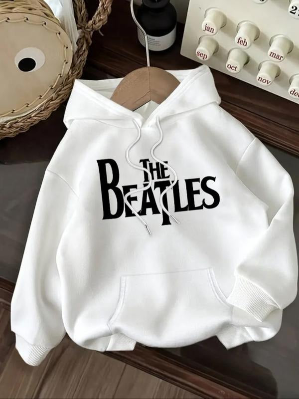 Women's Casual Fashion Loose Letter Print Hoodie, Fall & Winter Fitted Kint Fabric, Moderate Thickening, Comfortable...