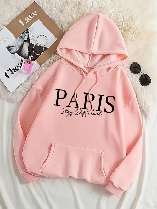 Women's Casual Fashion Loose Letter Print Hoodie, Fall & Winter Fitted Kint Fabric, Moderate Thickening, Comfortable...
