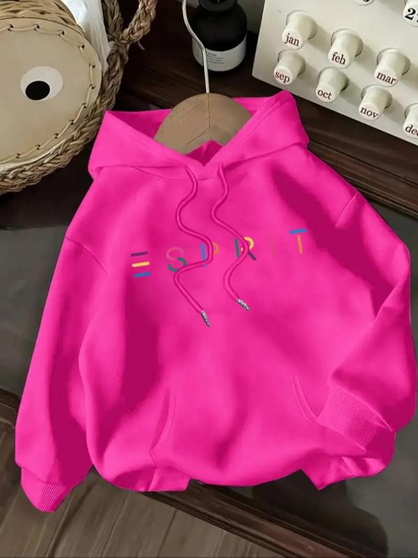 Women's Casual Fashion Loose Letter Print Hoodie, Fall & Winter Fitted Kint Fabric, Moderate Thickening, Comfortable...