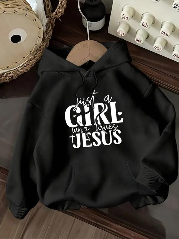 Women's Casual Fashion Loose Letter Print Hoodie, Fall & Winter Fitted Kint Fabric, Moderate Thickening, Comfortable...