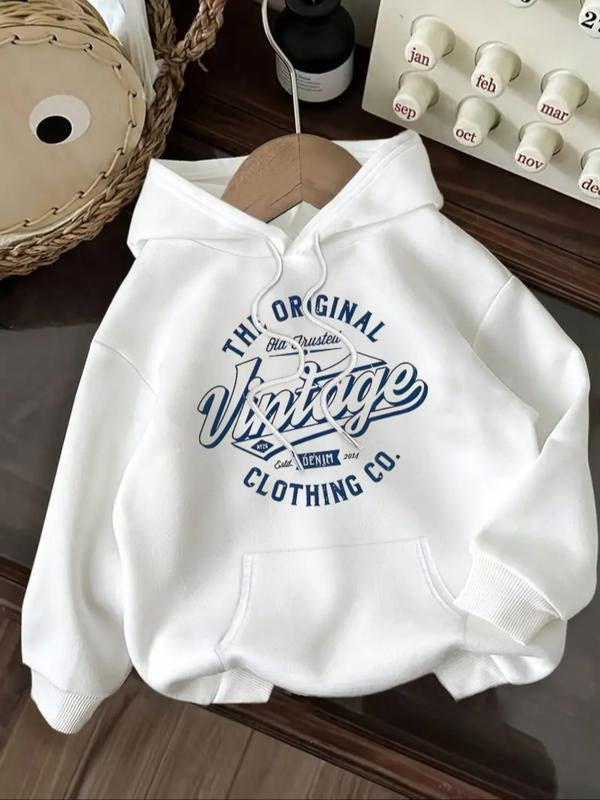 Women's Casual Fashion Loose Letter Print Hoodie, Fall & Winter Fitted Kint Fabric, Moderate Thickening, Comfortable...