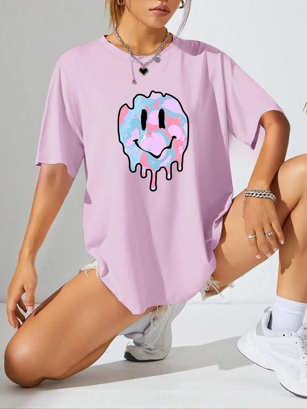 Women's Casual Graphic Round Neck Tee, Summer Clothes Women, Fashion Short Sleeve Crew Neck T-shirt for Summer, Ladies...