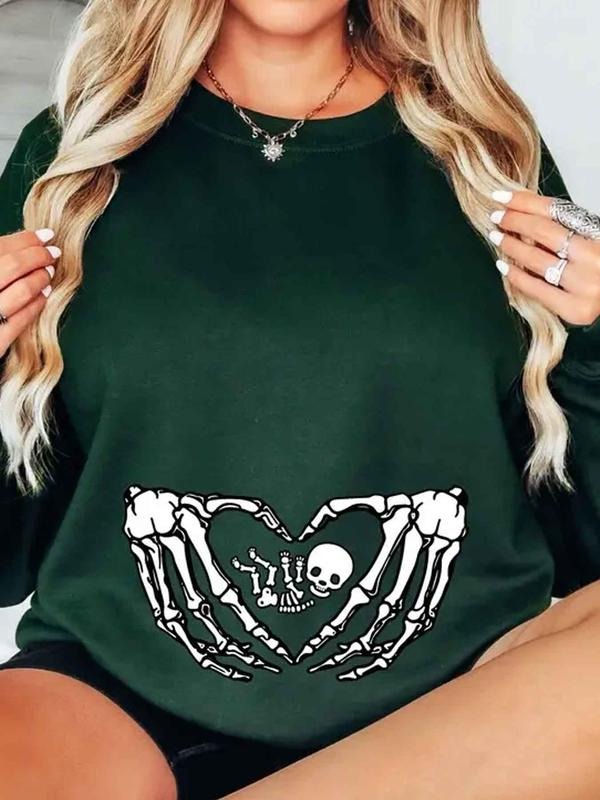 Women's Casual Loose-Fit Long Sleeve Sweatshirt, Round Neck Printed Home Wear Top, All Season Comfortable Fabric, Stylish...