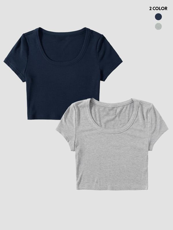 Women's Casual Loose-Fit Summer T-Shirts Set, Thin Fabric Lightweight Kint Style, Comfortable & Stylish Daily Wear,...