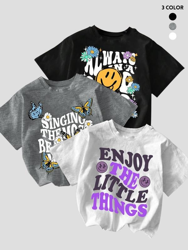 Women's Casual T-Shirt Set, 3-Piece Comfortable & Stylish Design, Perfect for Daily Wear, Ladies' Fashion Essentials...