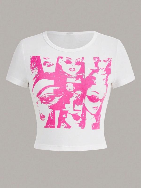 Women's Casual Tight-Fitting Short Sleeve T-Shirt, Summer Fashion Letter Print Design, Comfortable & Stylish Daily Wear...
