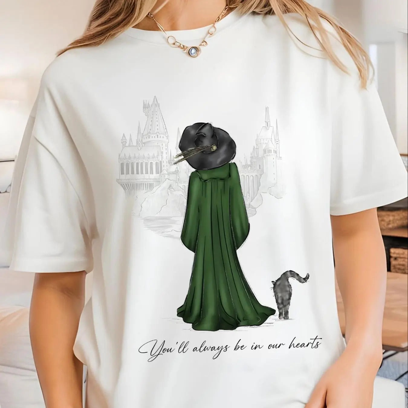 Women's Cat & Figure & Letter Print Round Neck Tee, Casual Drop Shoulder Short Sleeve T-shirt for Summer, Ladies Clothes...