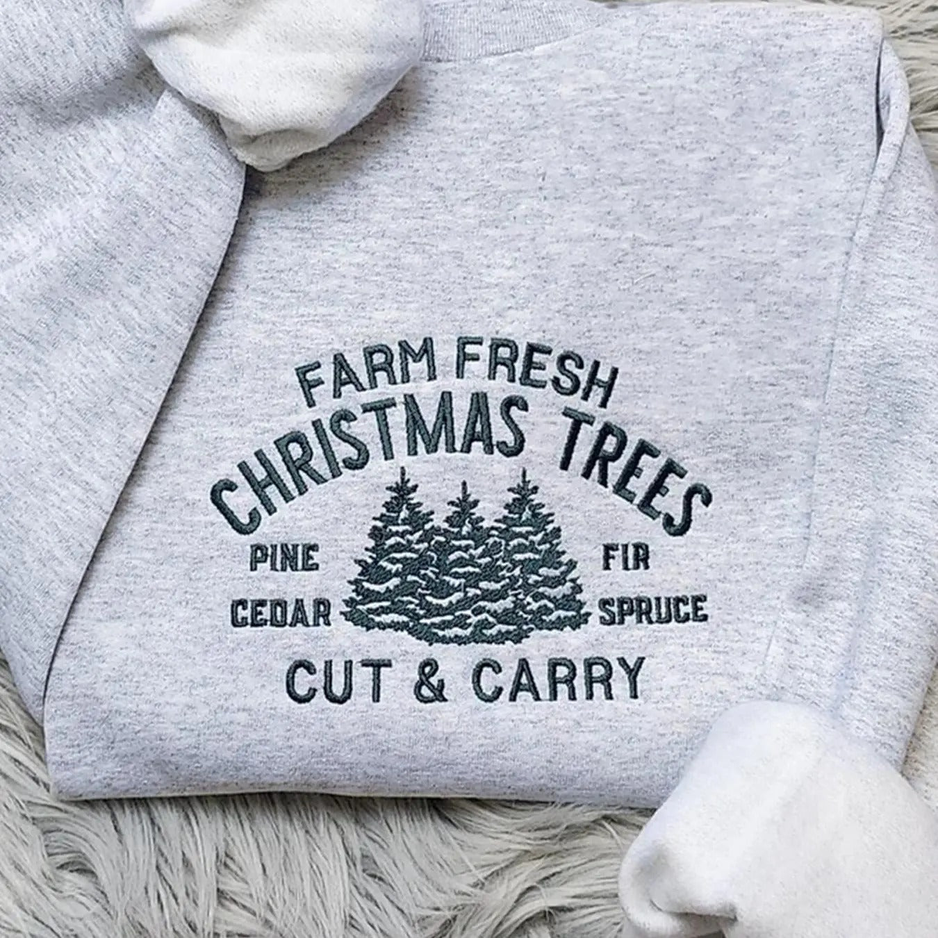 Women's Christmas Tree & Letter Print Crew Neck Sweatshirt, Casual Long Sleeve Round Neck Pullover, Women's Fall & Winter...