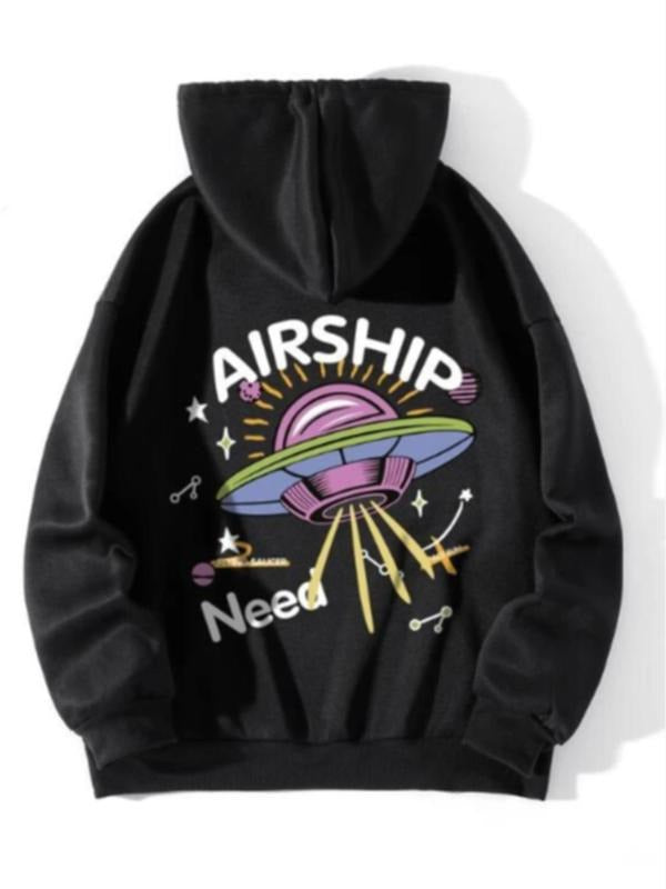 Women's Comfy Long Sleeve Graphic Hoodie, Casual Pullover Hooded Sweatshirt For Daily Wear,  Women's Clothes For Fall &...