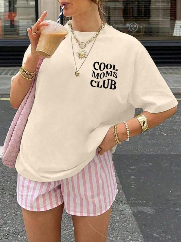 Cool Mom'S Club Round Neck Casual Short Sleeve Daily Clothes All Seasons Top T-Shirts, Hoodie, Sweatshirt