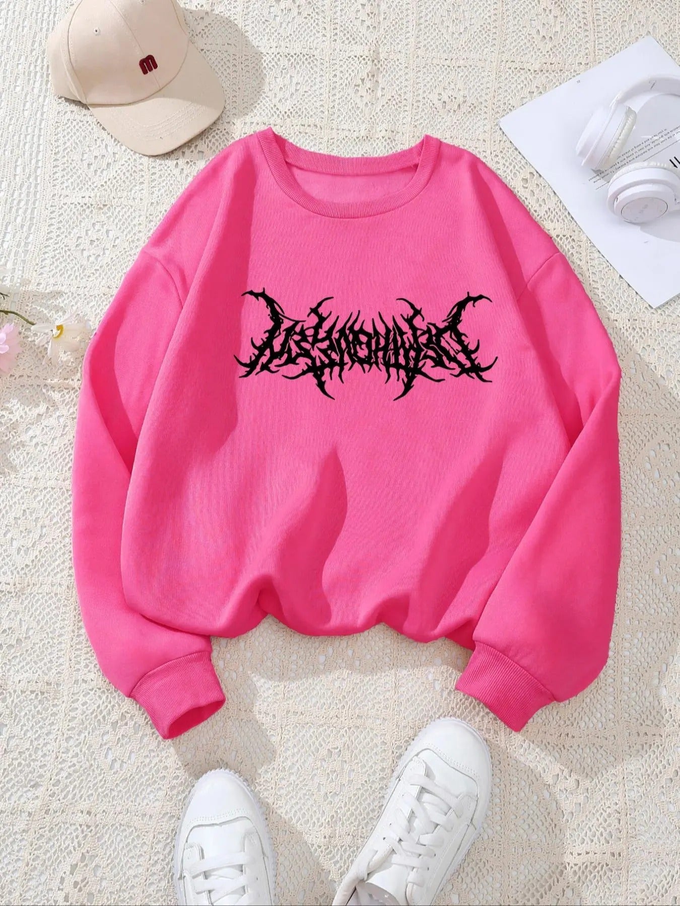 Women's Crew Neck Sweatshirt, Casual Long Sleeve Pullover for Fall & Winter, Women's Clothes for Daily Wear T-Shirts, Hoodie