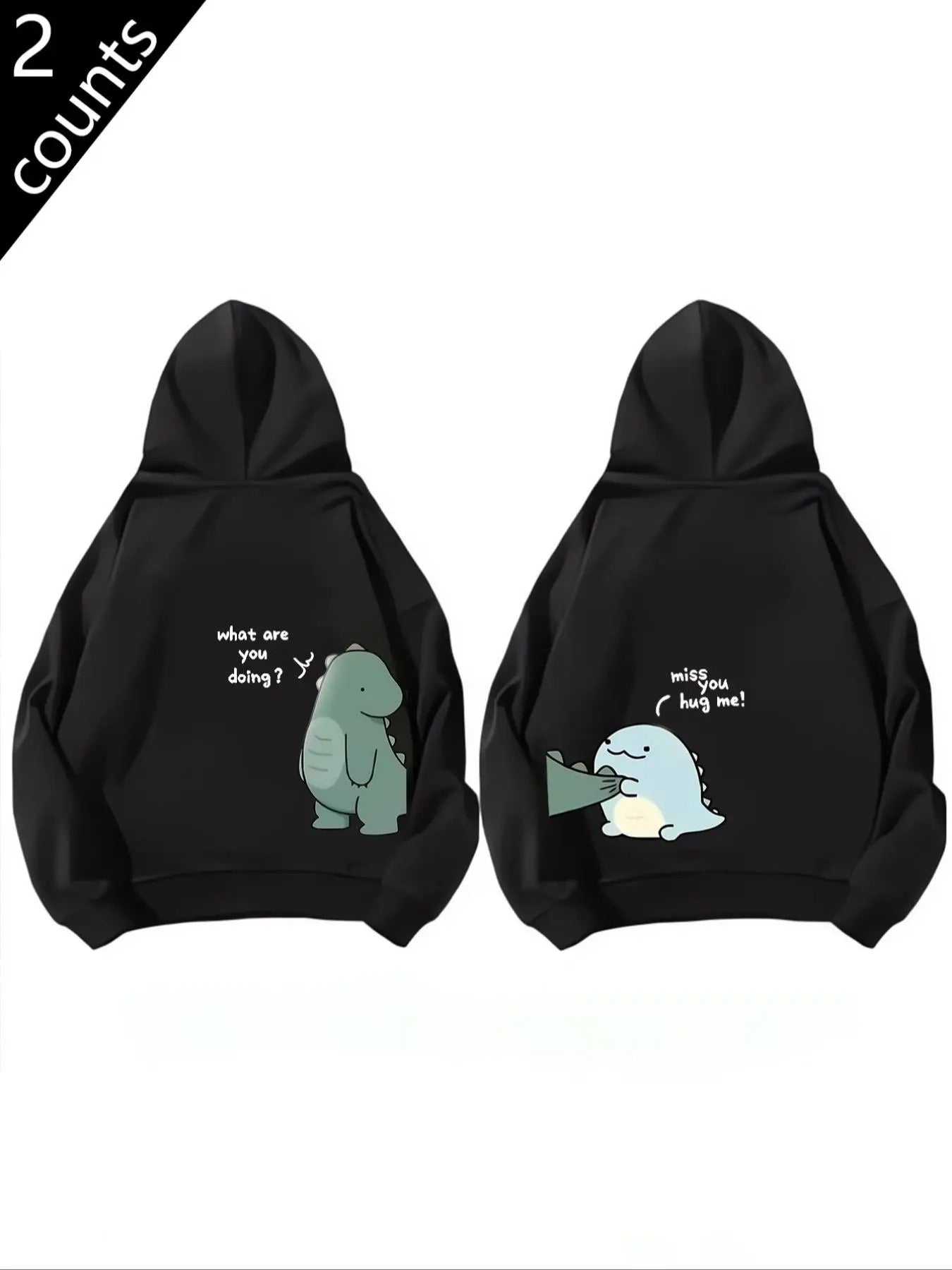 Women's Dinosaur Print Hoodie, Cute Animal Sweatshirt, Casual Graphic Hooded Sweatshirt for Fall & Winter, Women's...