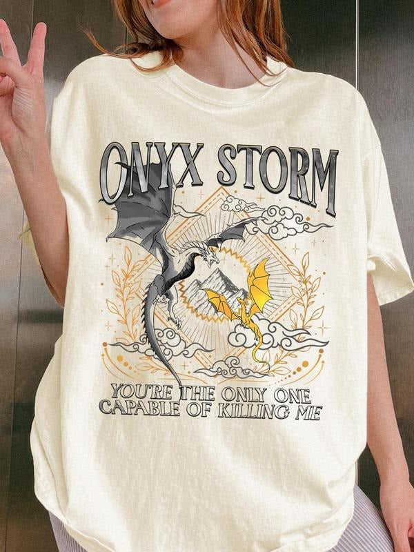 Women's Dragon & Letter Print Round Neck Graphic Tee, Vintage Trendy Casual Figure Graphic Short Sleeve T-shirt for Daily...
