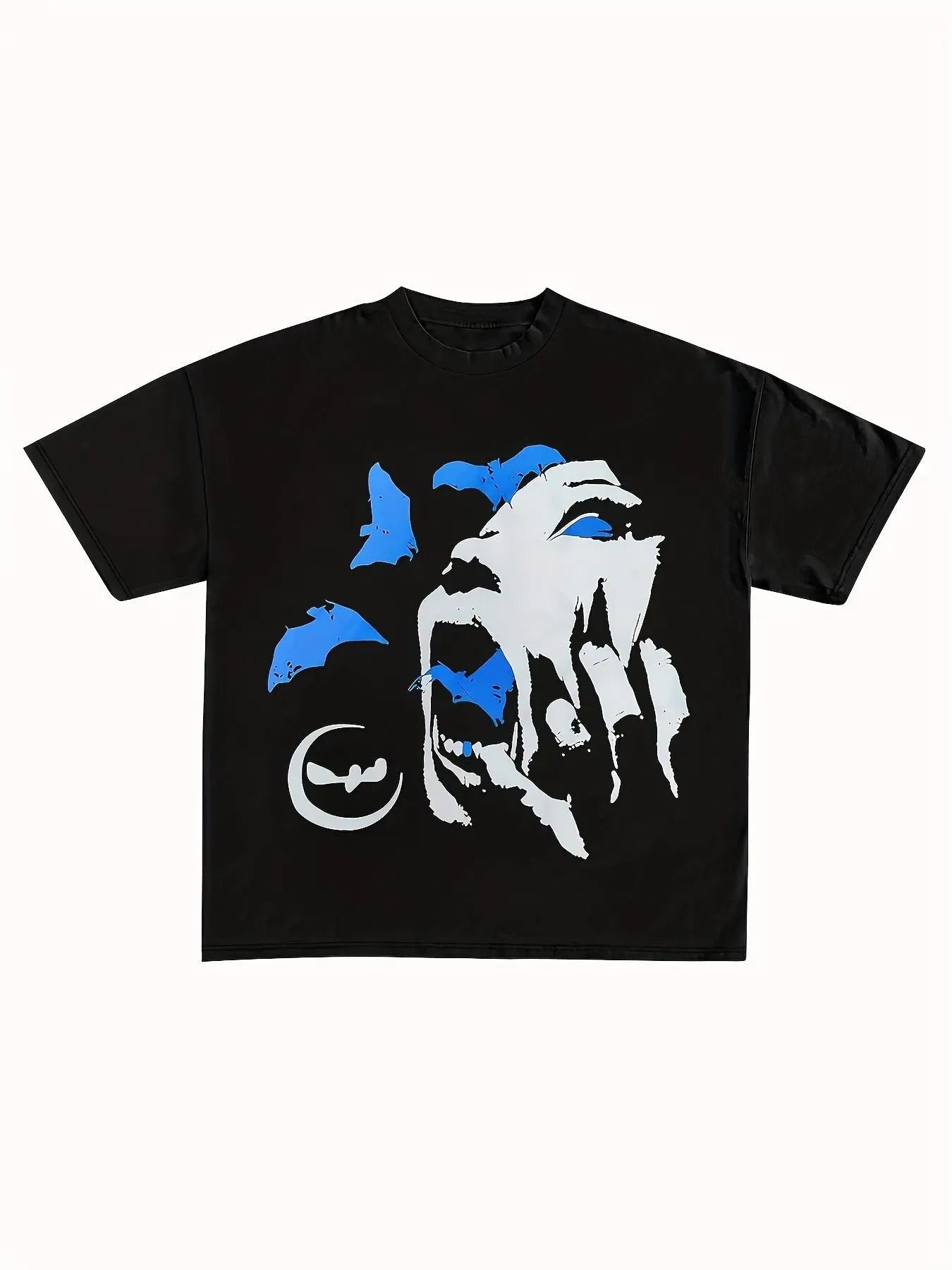 Women's Figure & Bat Print Round Neck Tee, Street Casual Short Sleeve Crew Neck T-Shirt for Summer, Streetwear Women's...