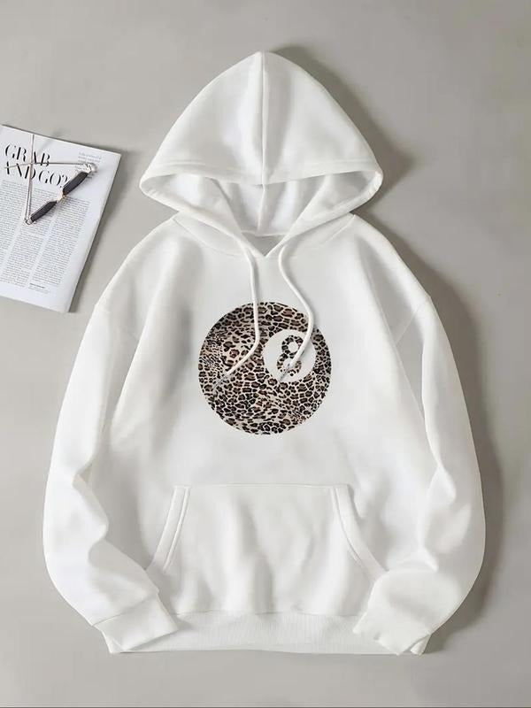 Women's Figure Print Drop Shoulder Drawstring Hoodie, Fashion Casual Pocket Hooded Sweatshirt for Daily Holiday Outdoor...