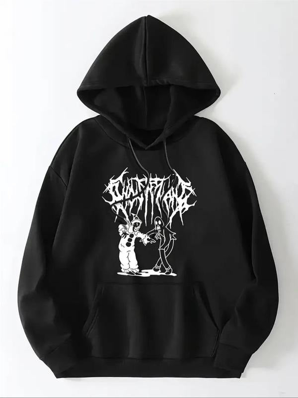 Women's Figure Print Drop Shoulder Drawstring Hoodie, Fashion Casual Pocket Hooded Sweatshirt for Daily Holiday Outdoor...