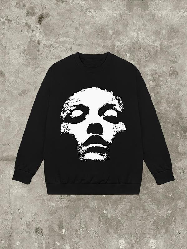 Women's Figure Print Round Neck Sweatshirt, Casual Long Sleeve Crew Neck Pullover for Fall & Winter, Fashion Women's Top...