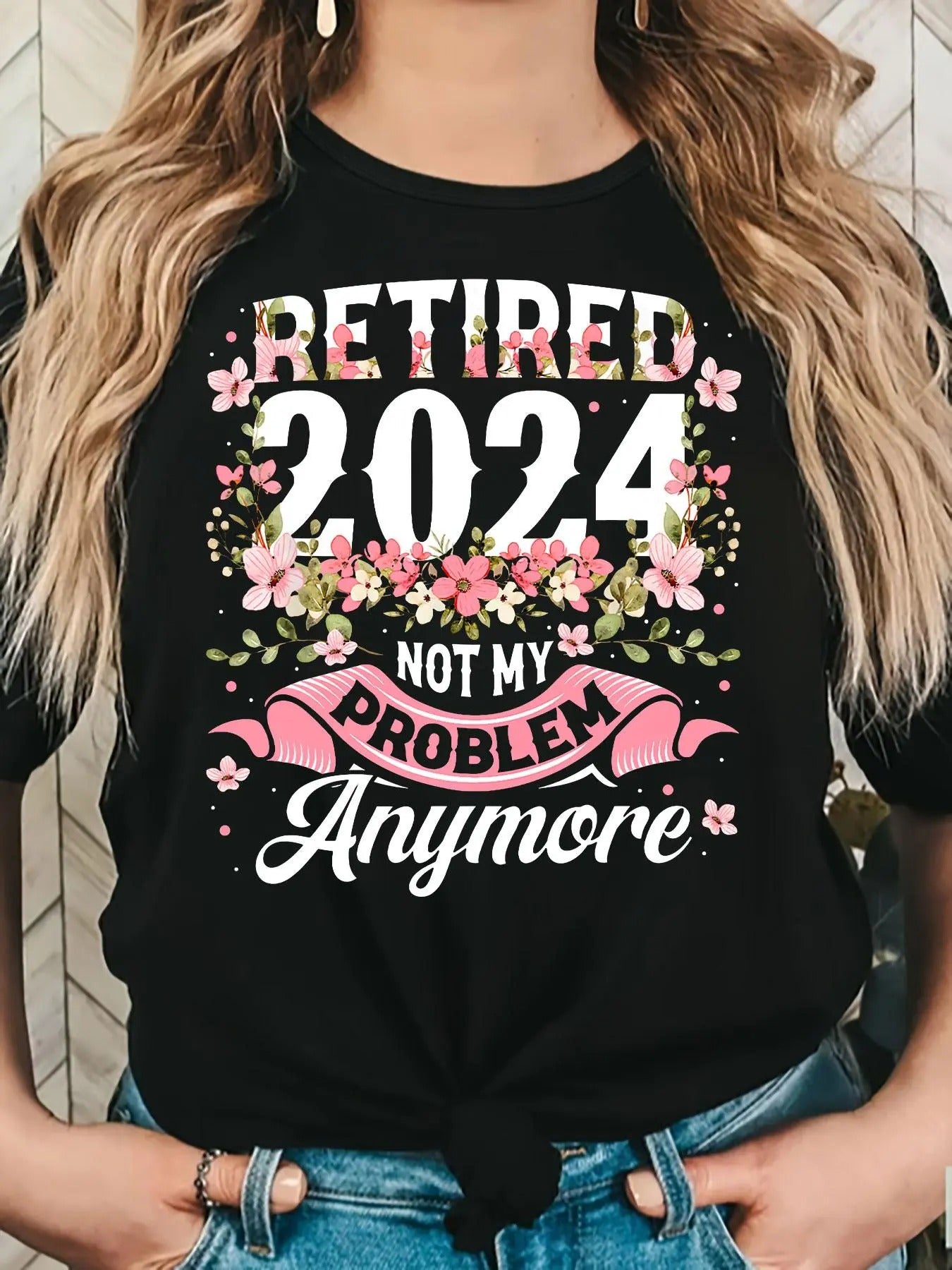 Women's Floral & Letter & Figure Print Round Neck Tee, Vintage Trendy Casual Short Sleeve T-shirt for Daily Wear, Ladies...