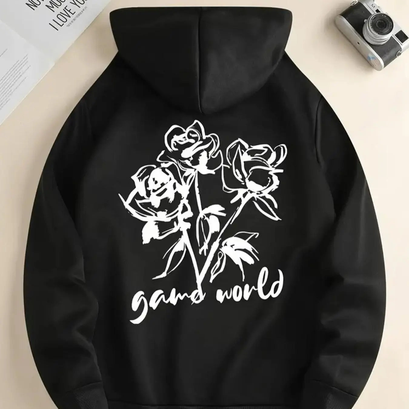 Women's Floral & Letter Print Drawstring Hoodie, Fashion Casual Hooded Sweatshirt for Daily Holiday Outdoor Wear, Women...