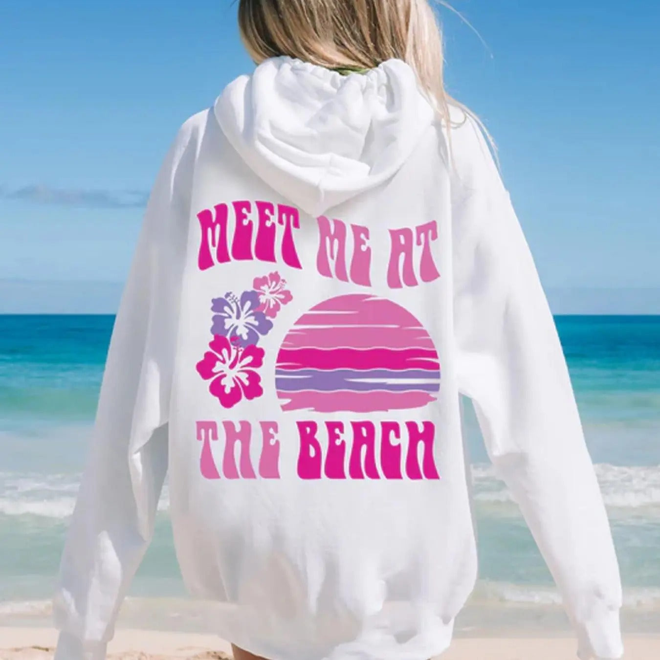 Women's Floral & Letter Print Hoodie, Casual Long Sleeve Hooded Sweatshirt for Spring & Fall, Fashion Women's Top for...