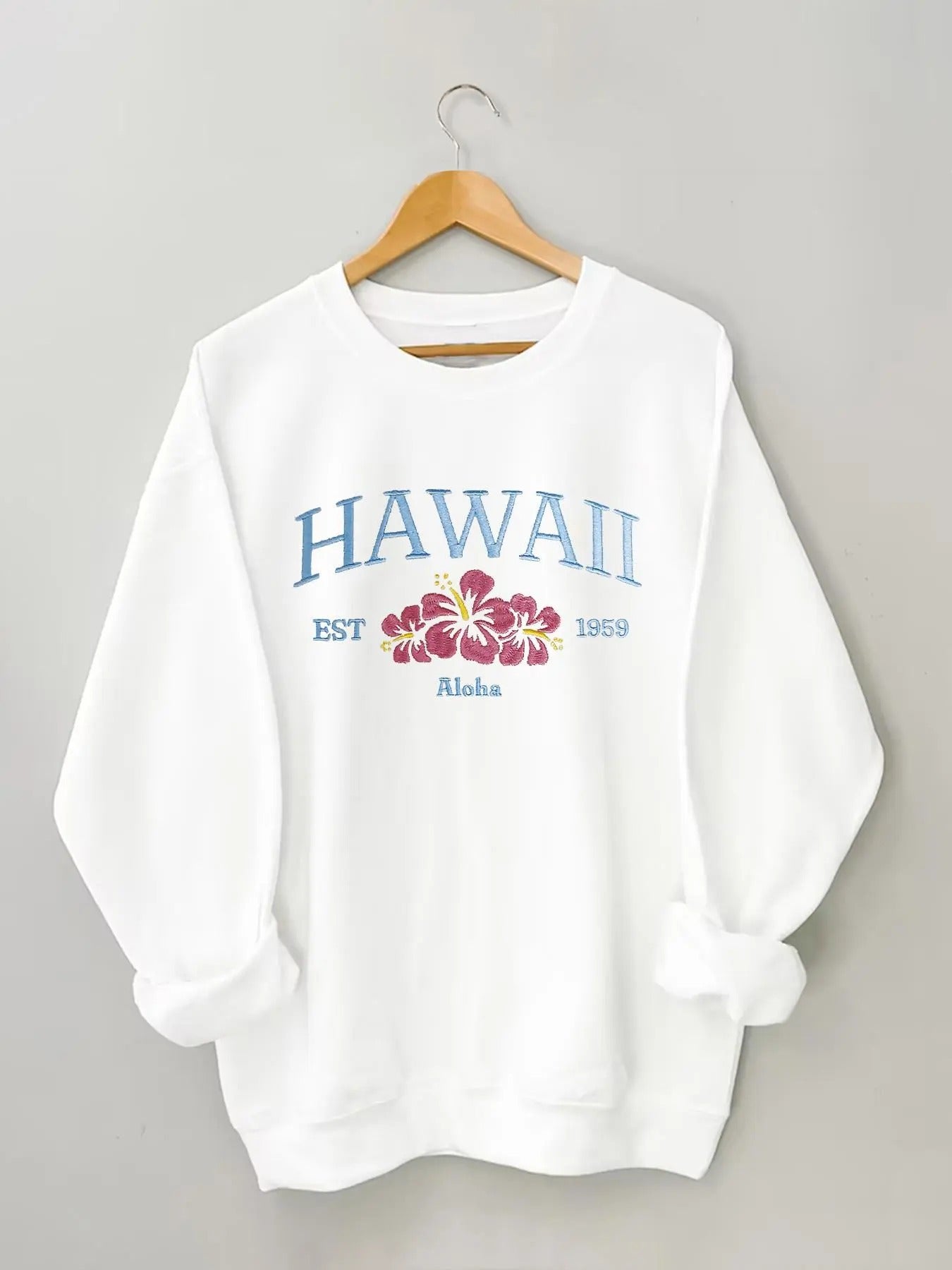 Women's Floral & Letter Print Round Neck Sweatshirt, Casual Long Sleeve Crew Neck Pullover for Fall & Winter, Women's...