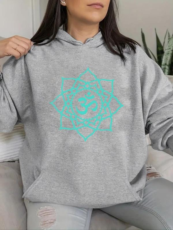 Women's Floral Print Drop Shoulder Hoodie, Fashion Casual Drawstring Pocket Hooded Sweatshirt for Daily Holiday Outdoor...
