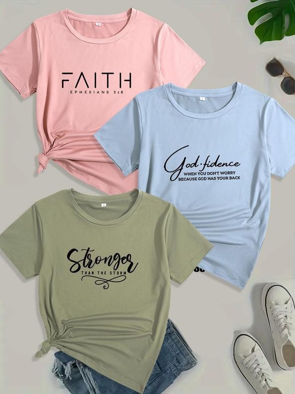 Women's Floral Print Round Neck Tee, Casual Short Sleeve Crew Neck T-shirt for Daily Wear, Ladies Clothes for All Seasons...