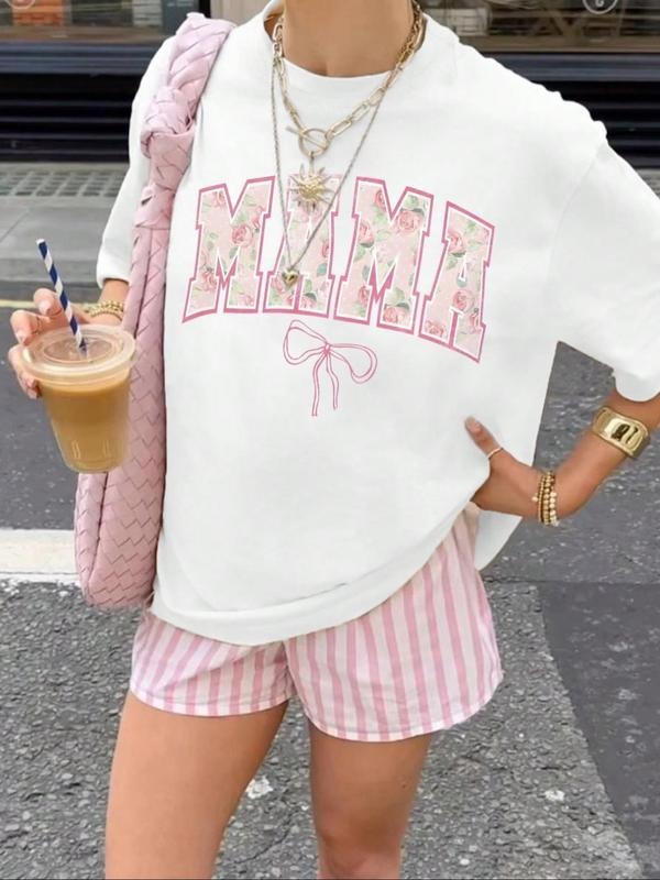 Women's Floral Print Round Neck Tee, Vintage Trendy Casual Short Sleeve T-shirt for Daily Wear, Ladies Summer, Top style...