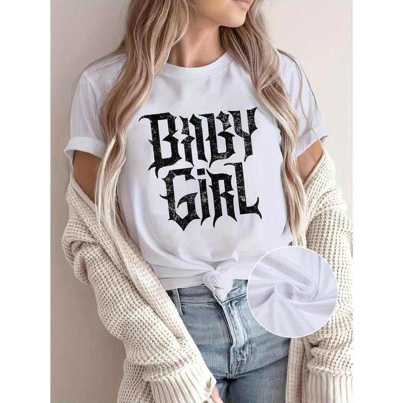 Women's Gothic "Youngsters " Letter Print T-Shirt