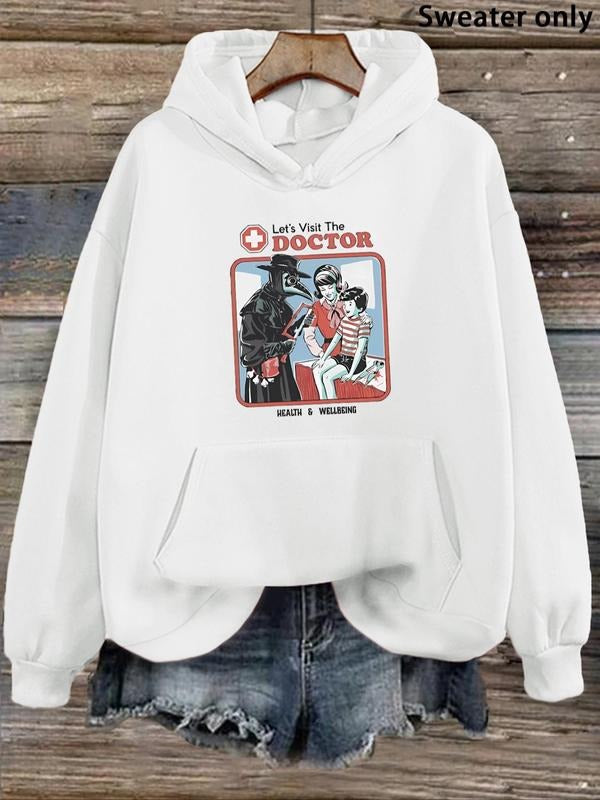 Women's Graphic Print Drop Shoulder Hoodie, Fashion Casual Drawstring Pocket Hooded Sweatshirt for Daily Holiday Outdoor...