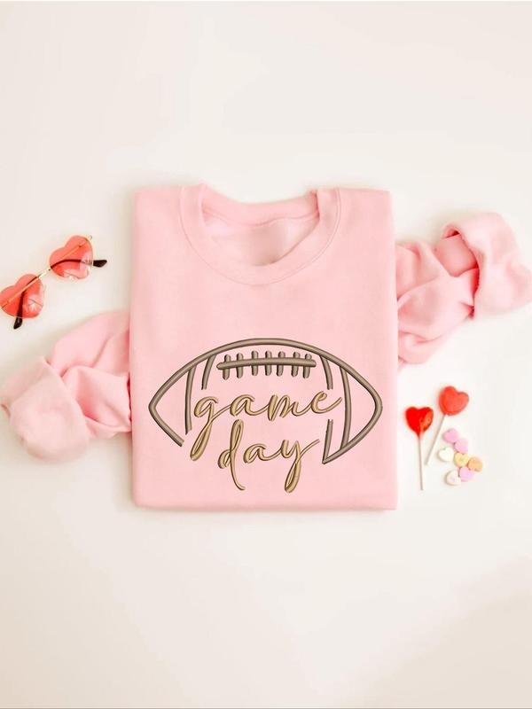 Women's Graphic Print Round Neck Sweatshirt, Casual Long Sleeve Crew Neck Pullover for Spring, Fashion Women's Top for...